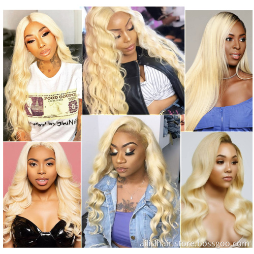 High Quality 150% 180% 250% Blonde 613 Lace Front Wigs HD Lace Preplucked Transparent Lace Wig 100% Human Hair
